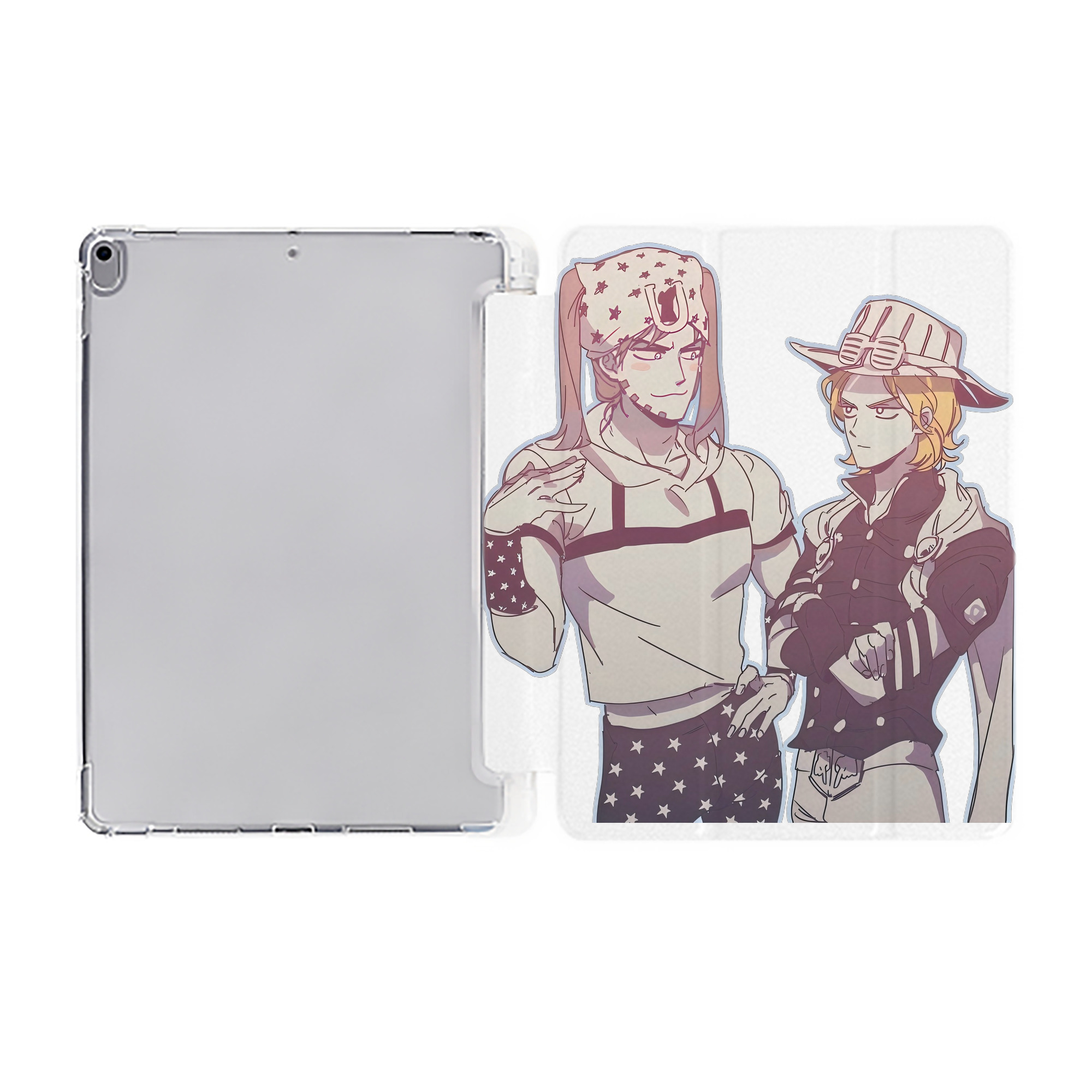 （画像用） ジョジョの奇妙な冒険 JoJo's Bizarre Adventure IPad ケース ペン収納付き 三つ折りスタンド PUレザー×シリコン 対応機種9.5/10.5/10.9インチ